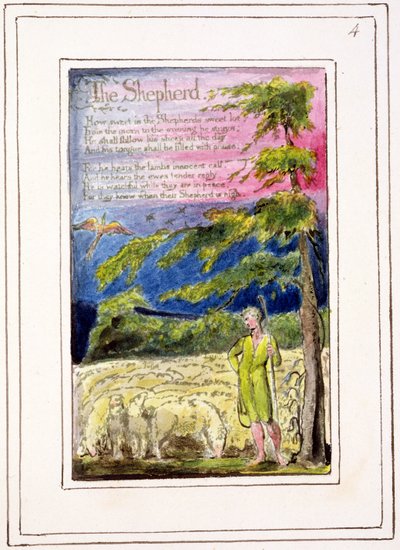 The Shepherd: Plate 4 from Songs of Innocence and of Experience by William Blake